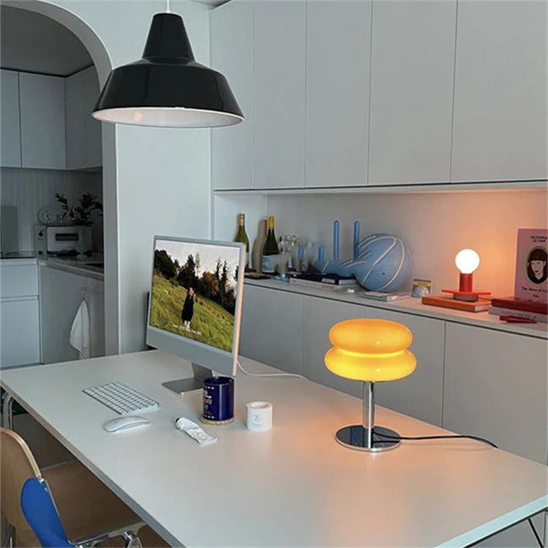 Retro Bauhaus Lollipop Ripple Table Lamp for Bedroom S19