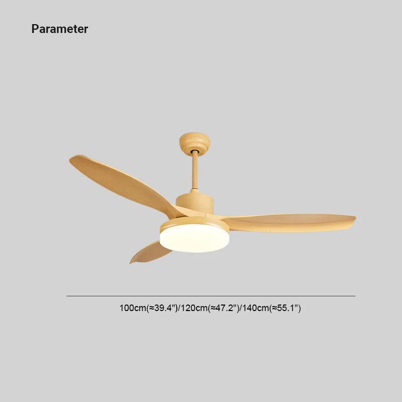 Ozawa 3-Blade Wood & Gray Basic DC Ceiling Fan with Light, 39.4''/47.2 ...