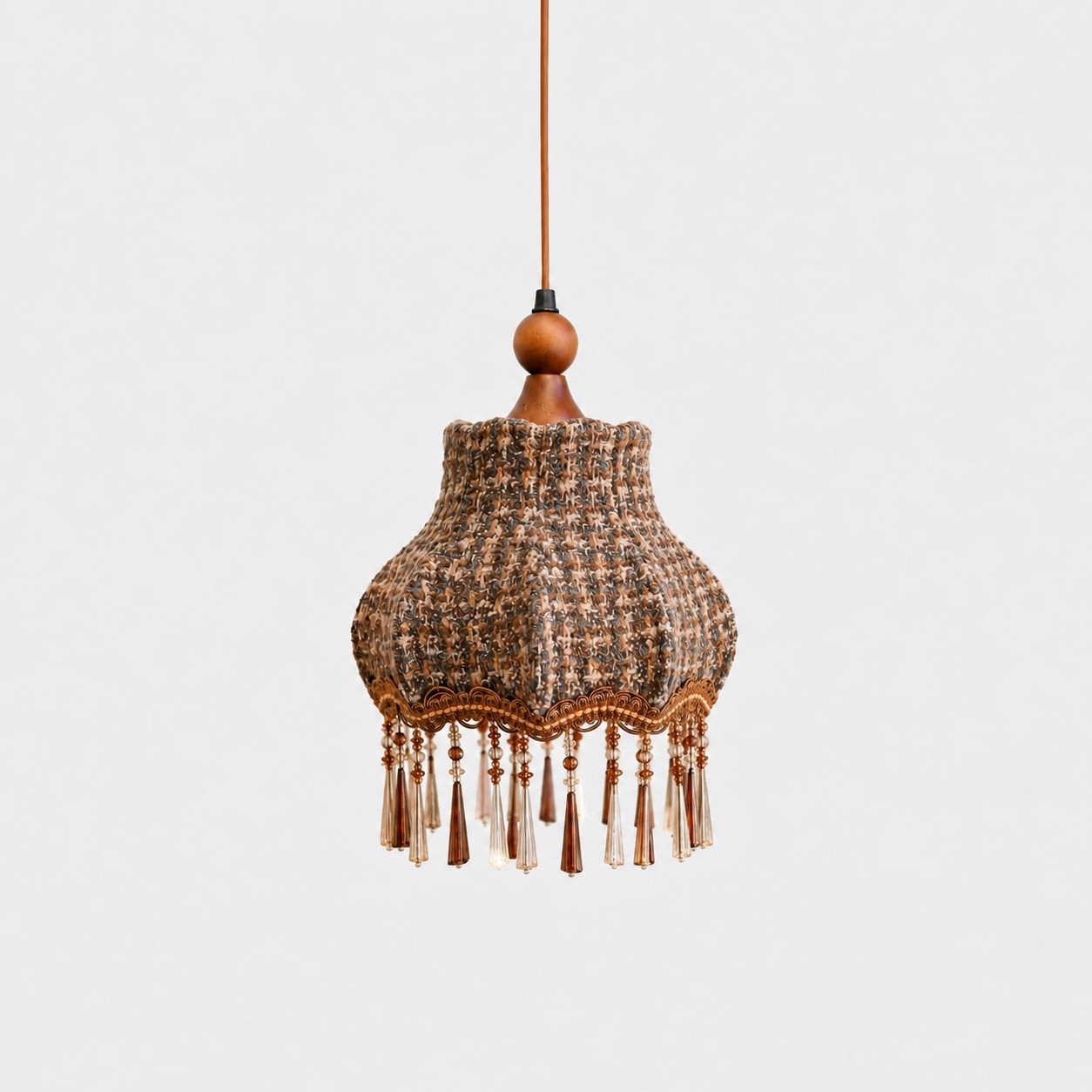 Vintage Fabric Fringe Pendant Lamp