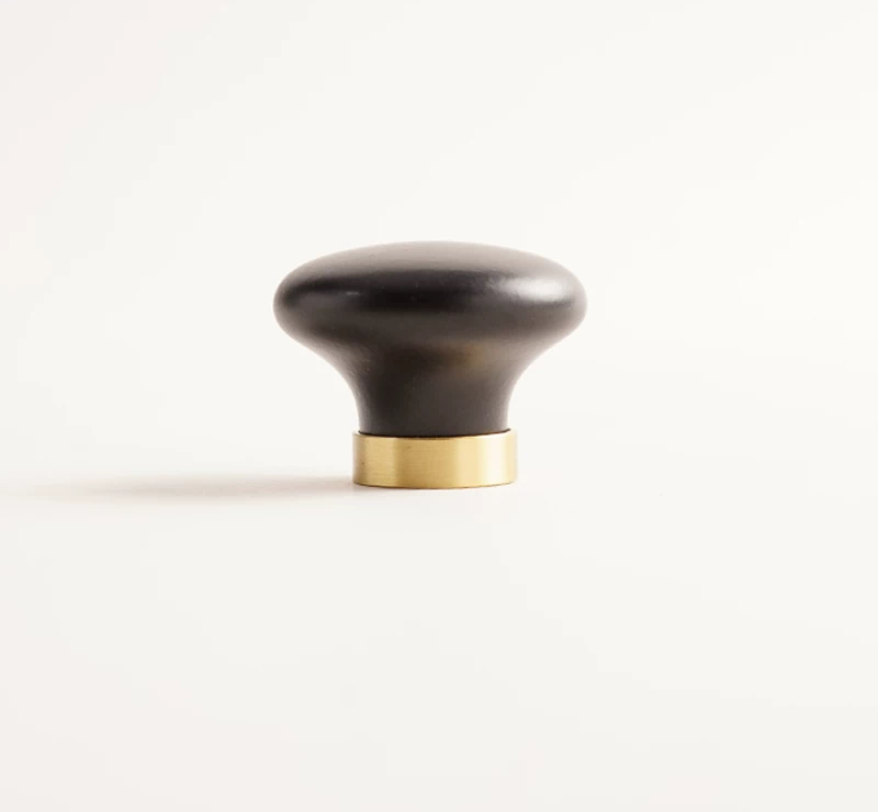 Round Ceramic and Brass Wardrobe Door Handle - product view 5