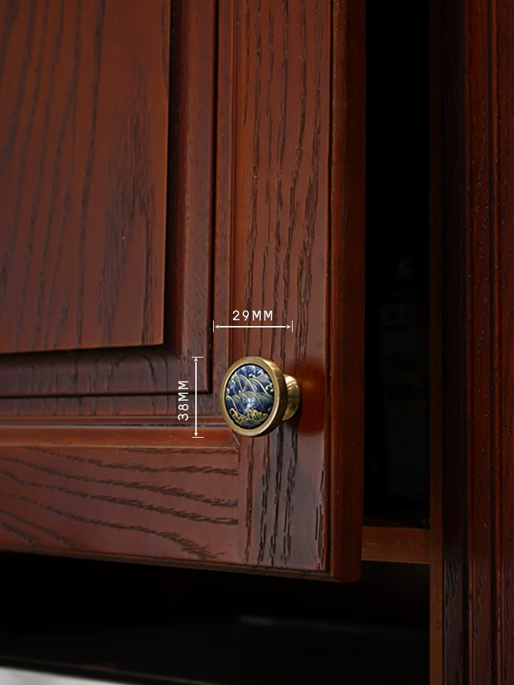 Ceramic and Solid Wood Cabinet Handle and Knob - product view 23