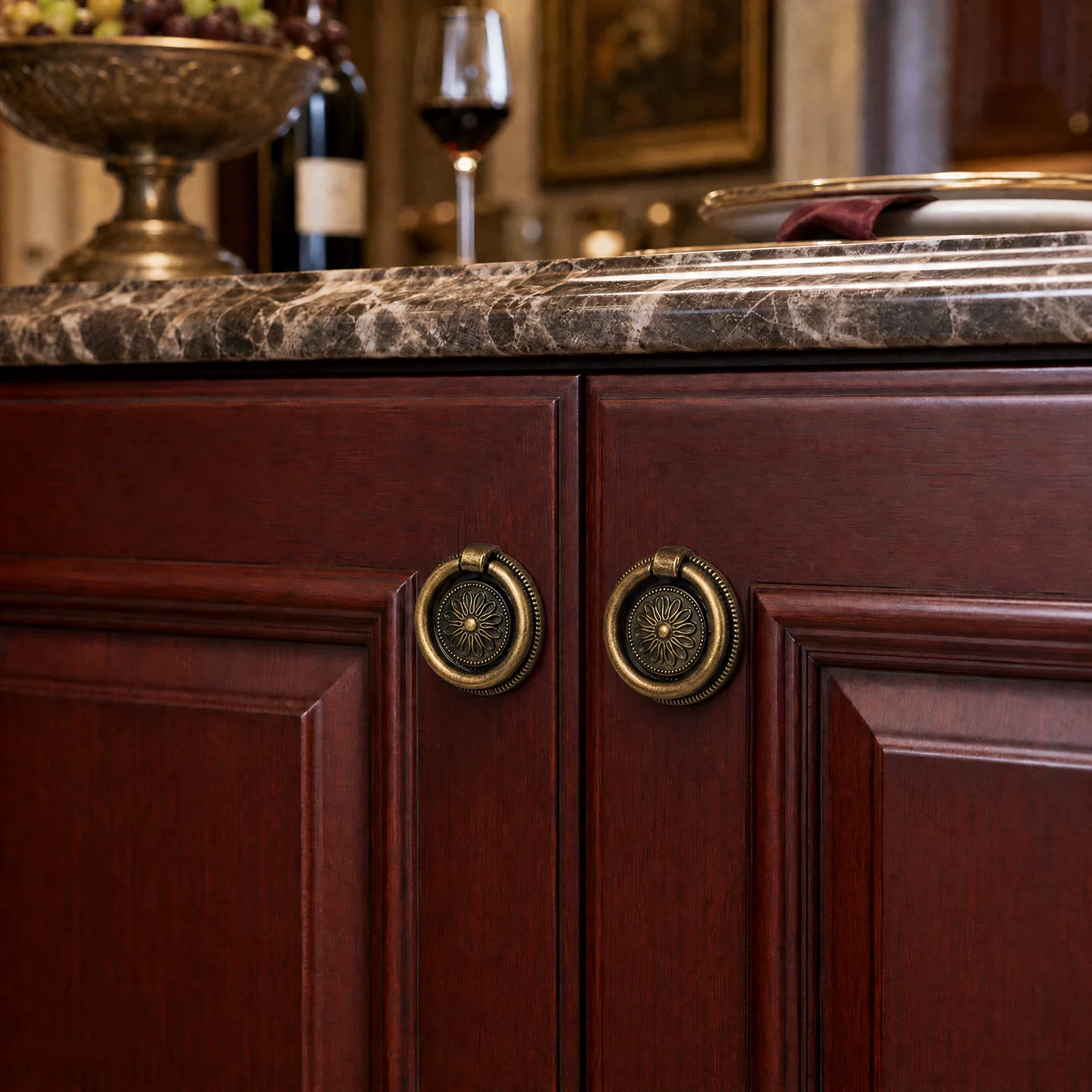 2-Piece Antique Copper-Look Drawer and Cabinet Door Handles