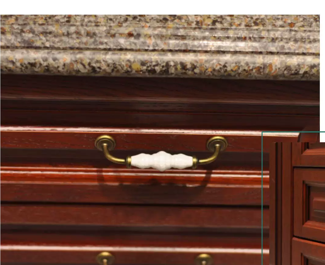 Antique-Style Ceramic Crackle Cabinet Handle - product view 9