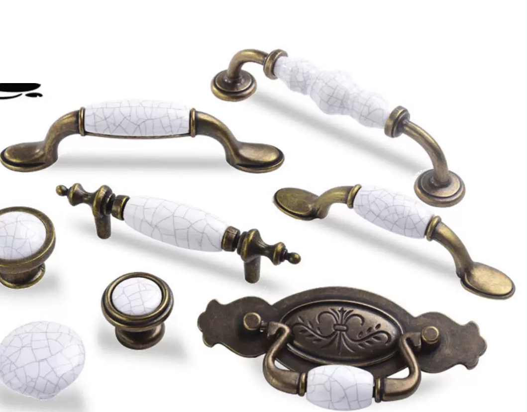 Antique-Style Ceramic Crackle Cabinet Handle - product view 12