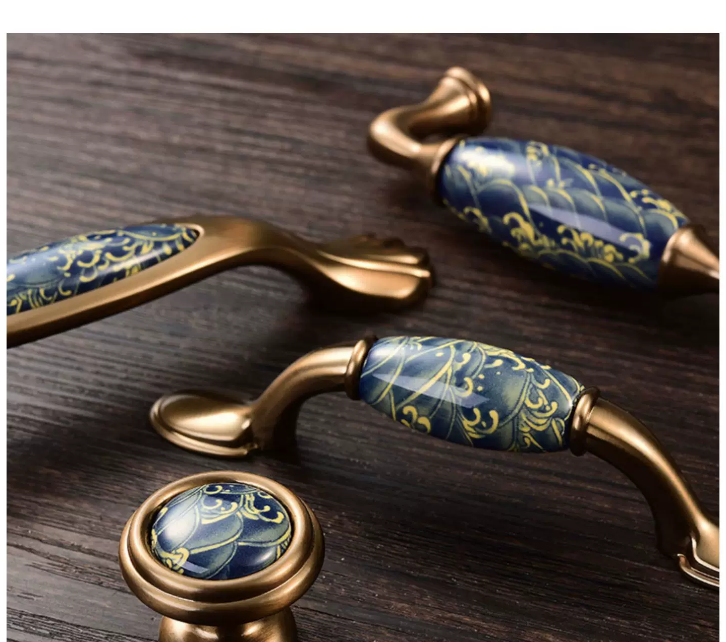 Ceramic and Solid Wood Cabinet Handle and Knob - product view 8