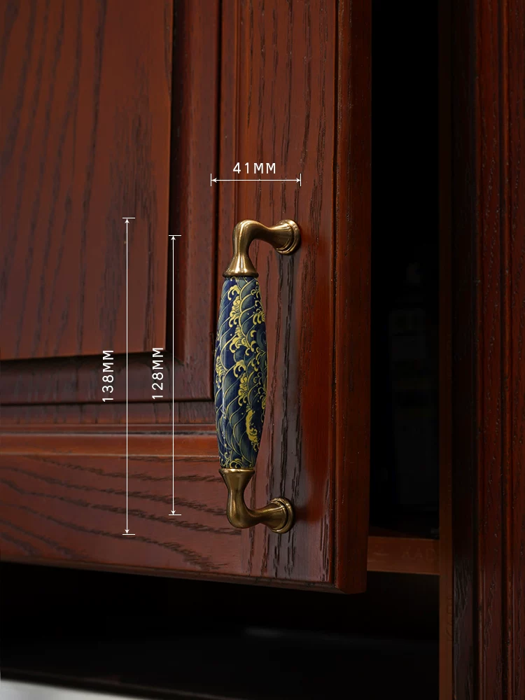 Ceramic and Solid Wood Cabinet Handle and Knob - product view 22