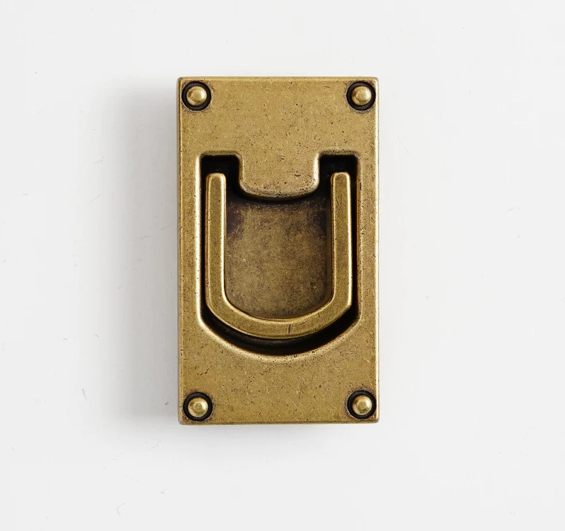 Vintage Brass Cabinet Door and Drawer Pull Handle, Concealed Mount, 2-Pack - product view 4