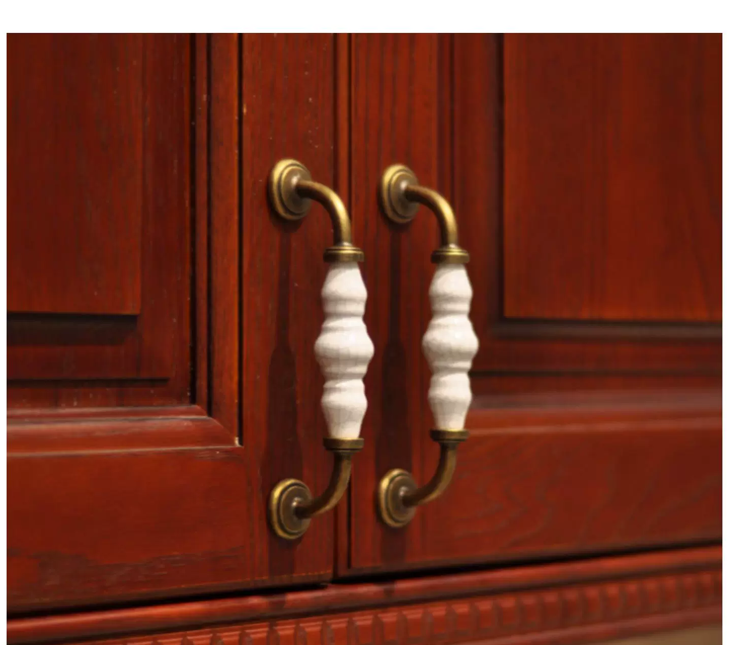 Antique-Style Ceramic Crackle Cabinet Handle - product view 8