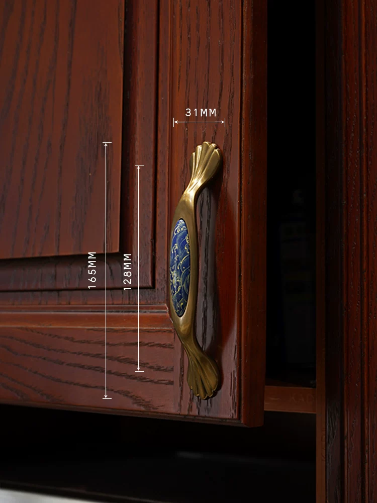 Ceramic and Solid Wood Cabinet Handle and Knob - product view 17