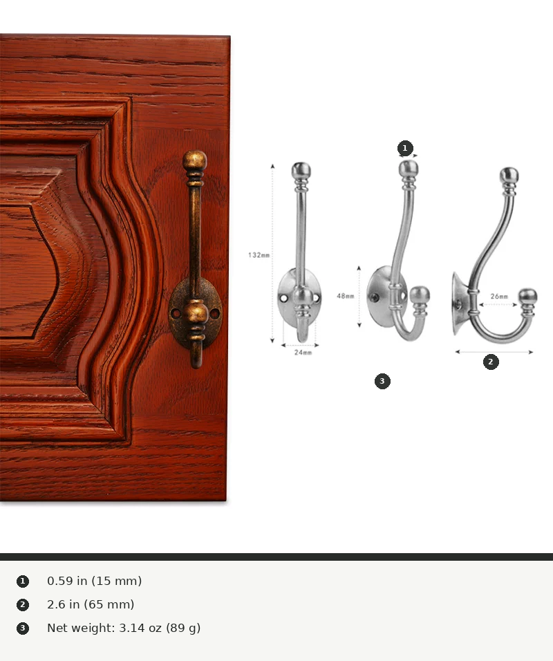 Single Coat and Hat Hook - product view 24