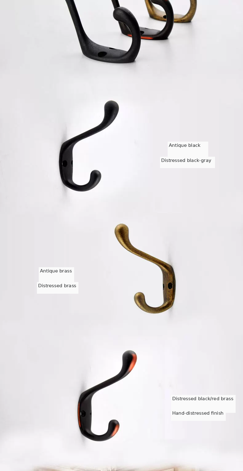 Vintage-Style Metal Single Wall Hook for Entryway - product view 8