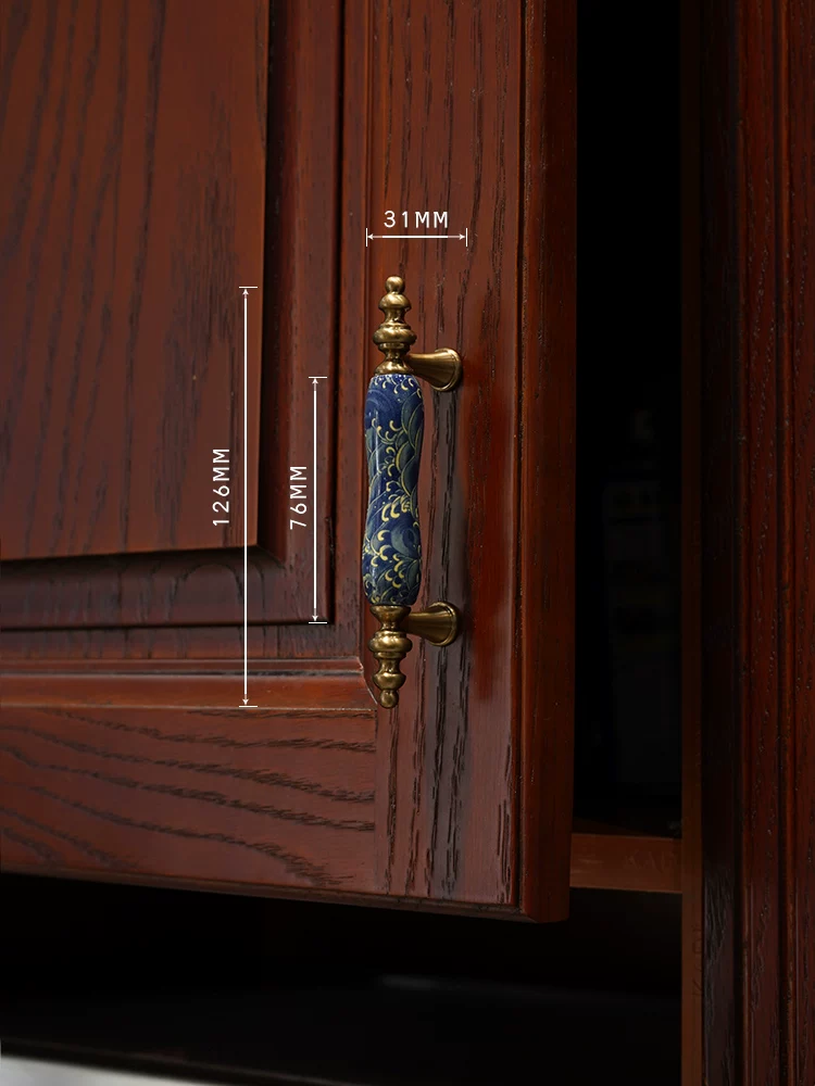 Ceramic and Solid Wood Cabinet Handle and Knob - product view 26