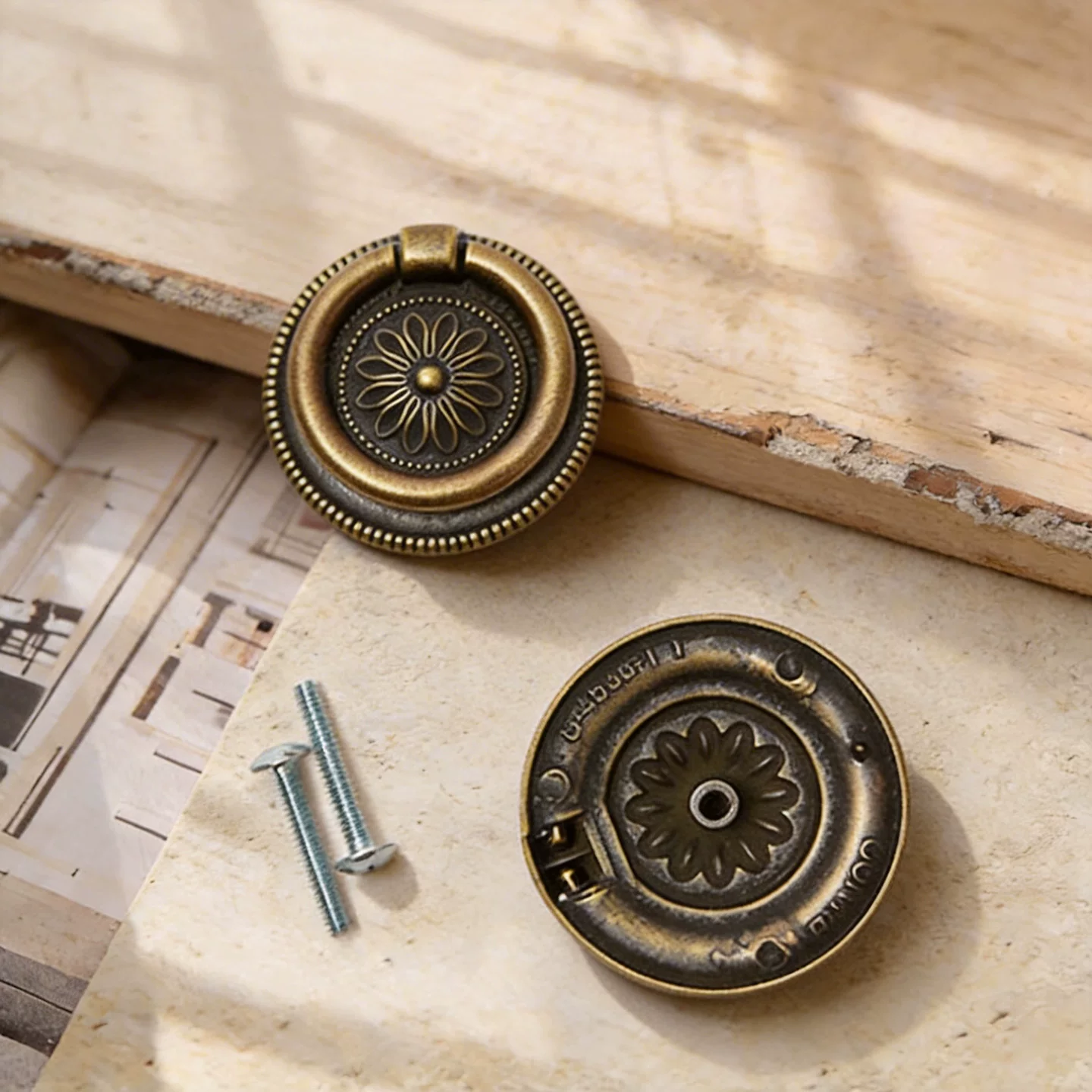 2-Piece Antique Copper-Look Drawer and Cabinet Door Handles - product view 5