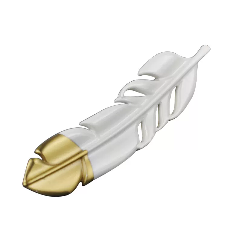 White Metal Feather Handle for Cabinet Door and Drawer, 1 Piece - product view 13