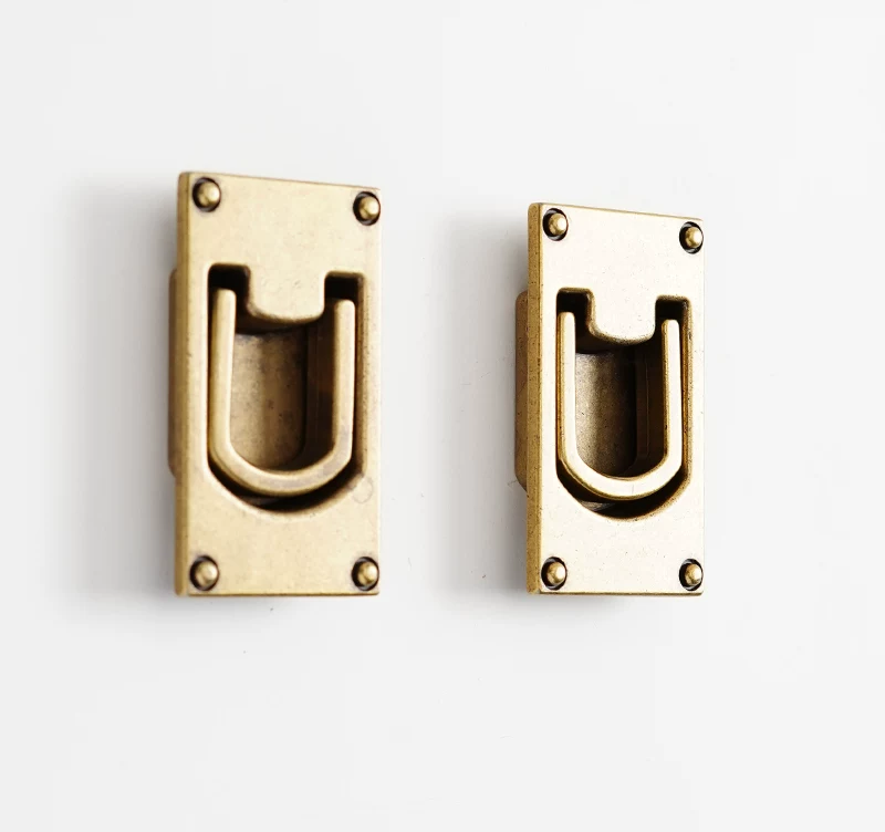Vintage Brass Cabinet Door and Drawer Pull Handle, Concealed Mount, 2-Pack - product view 2