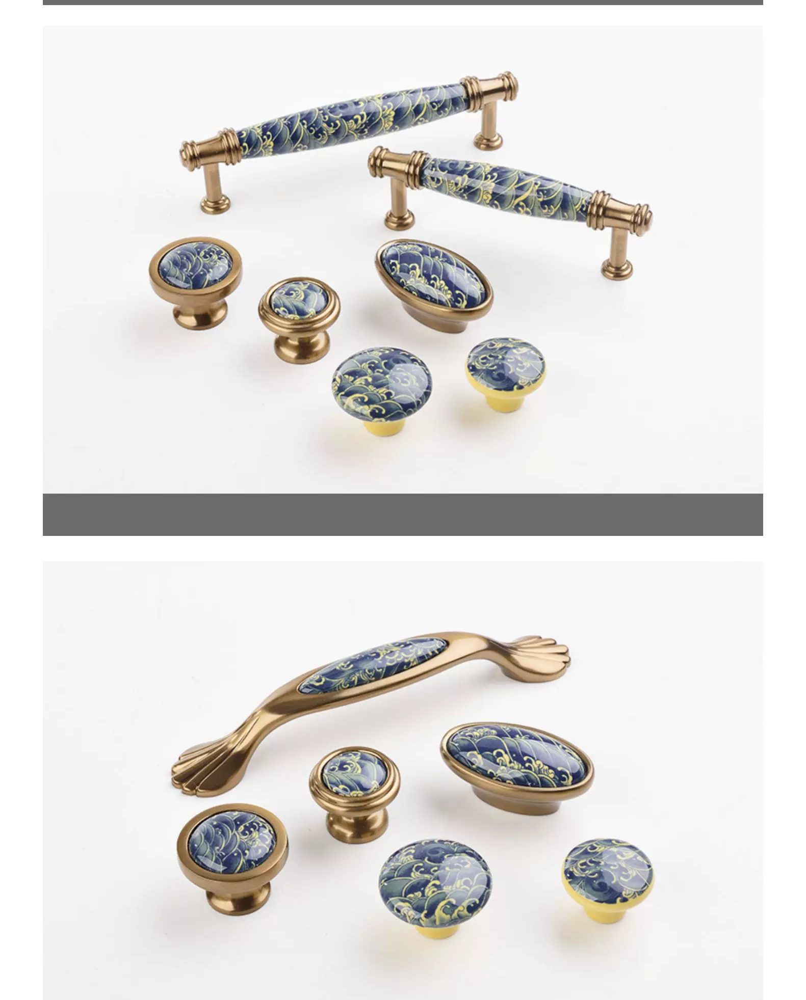 Ceramic and Solid Wood Cabinet Handle and Knob - product view 14