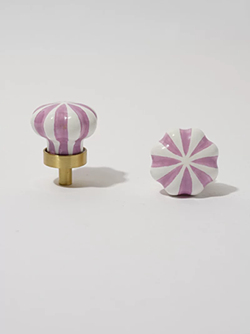 Round Brass and Ceramic Single-Hole Wardrobe Door or Drawer Pull, 1 Piece - product view 9