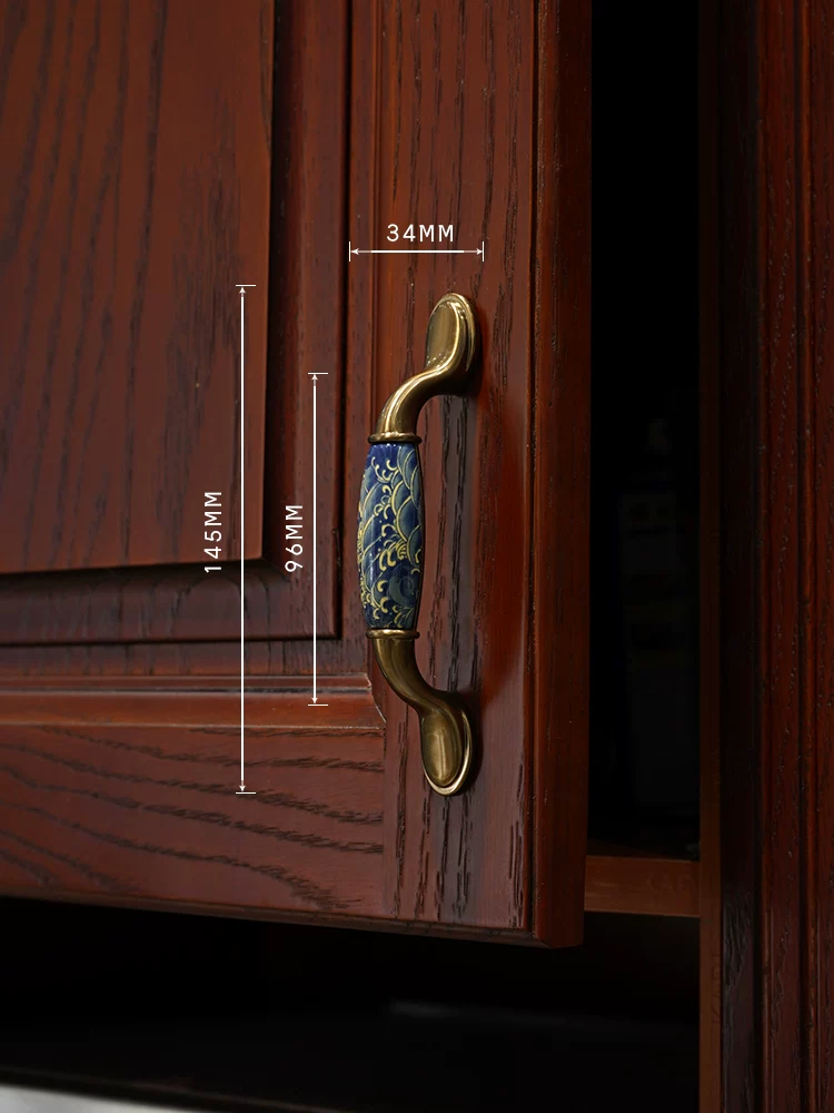 Ceramic and Solid Wood Cabinet Handle and Knob - product view 29