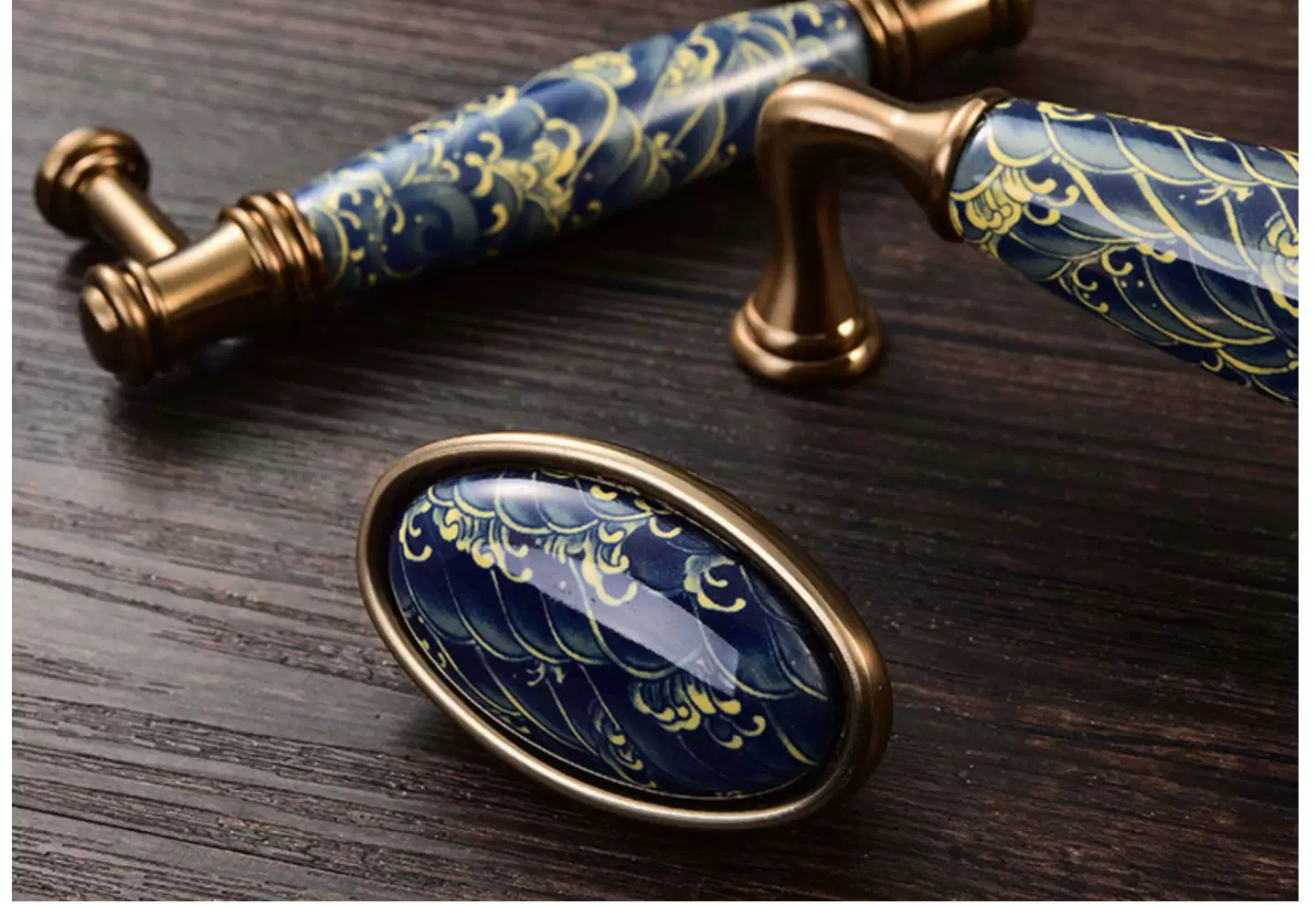 Ceramic and Solid Wood Cabinet Handle and Knob - product view 10