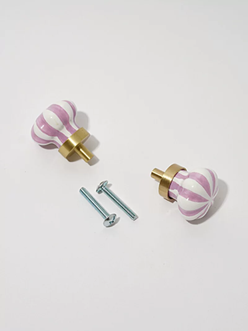Round Brass and Ceramic Single-Hole Wardrobe Door or Drawer Pull, 1 Piece - product view 10