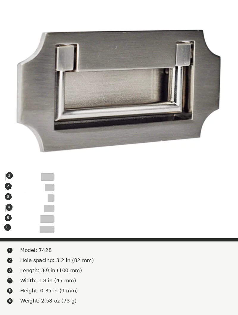 Inset Concealed Drawer and Cabinet Door Ring Pull Handle, 2-Pack - product view 14