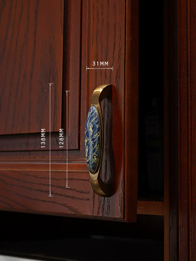Ceramic and Solid Wood Cabinet Handle and Knob - product view 30