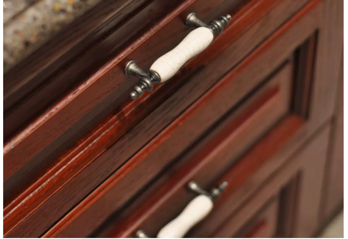 Antique-Style Ceramic Crackle Cabinet Handle - product view 10