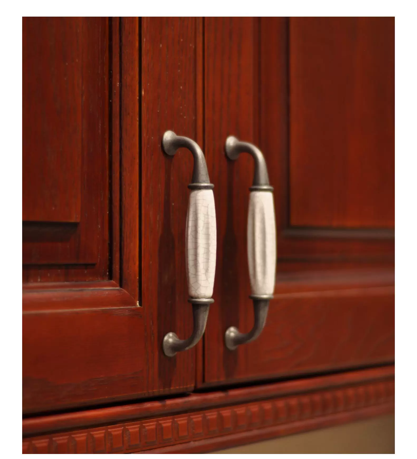 Antique-Style Ceramic Crackle Cabinet Handle - product view 6