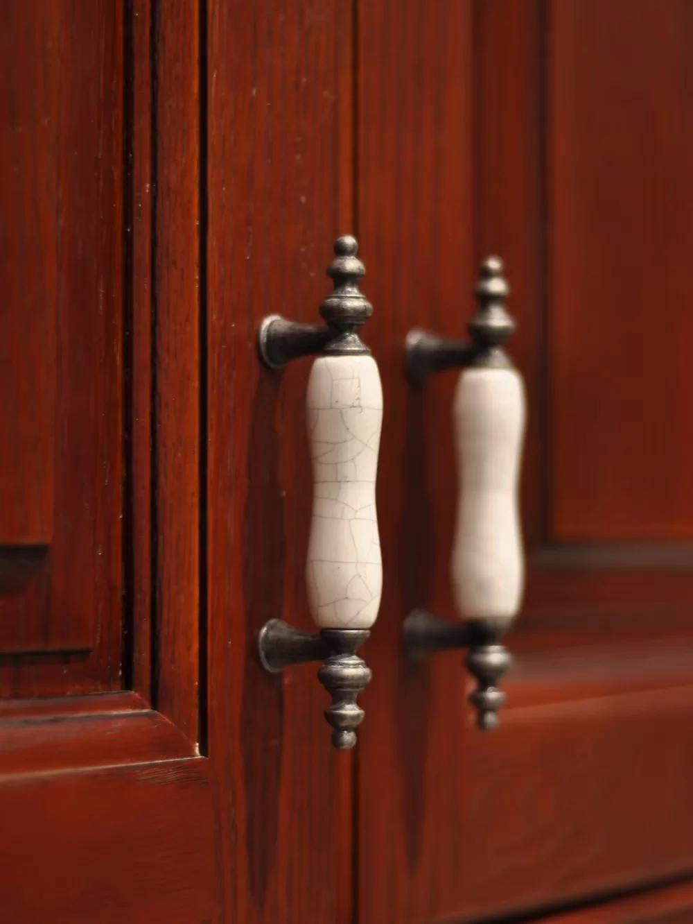 Antique-Style Ceramic Crackle Cabinet Handle - product view 5
