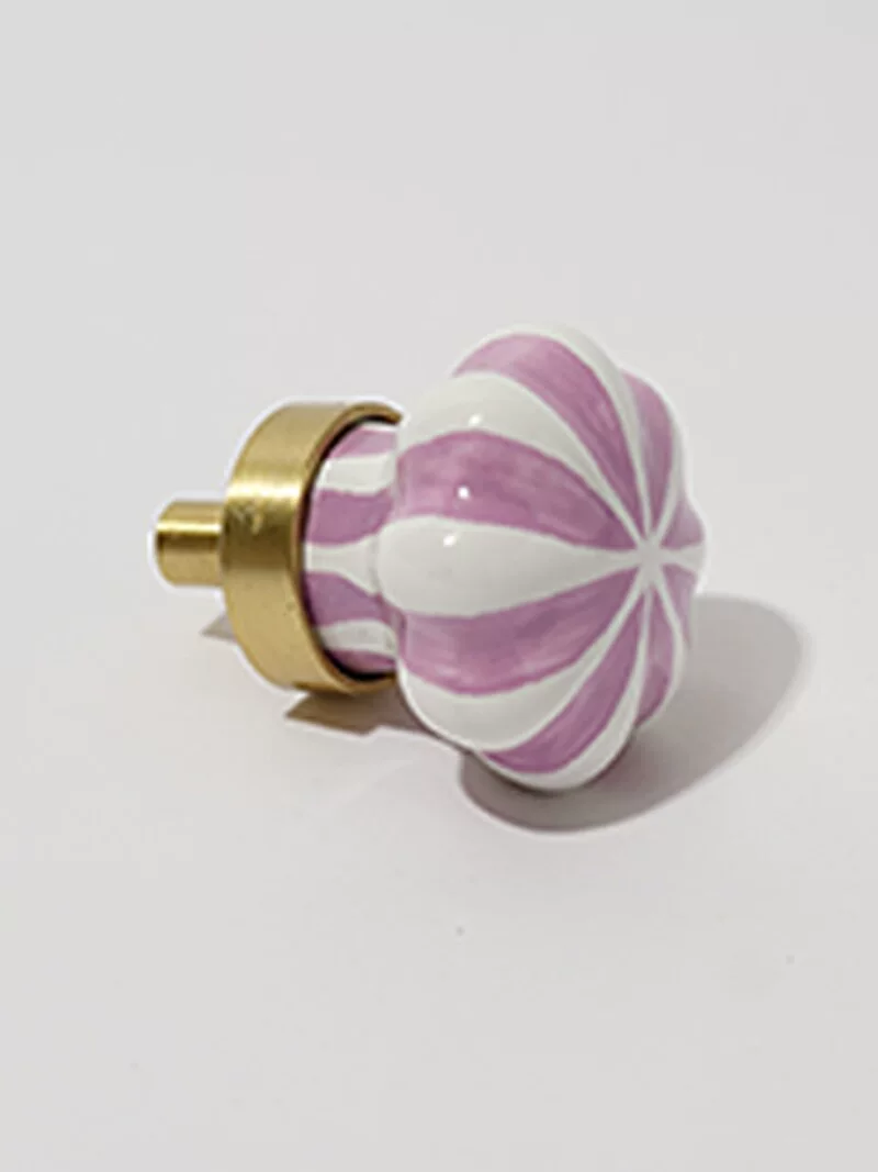 Round Brass and Ceramic Single-Hole Wardrobe Door or Drawer Pull, 1 Piece - product view 11