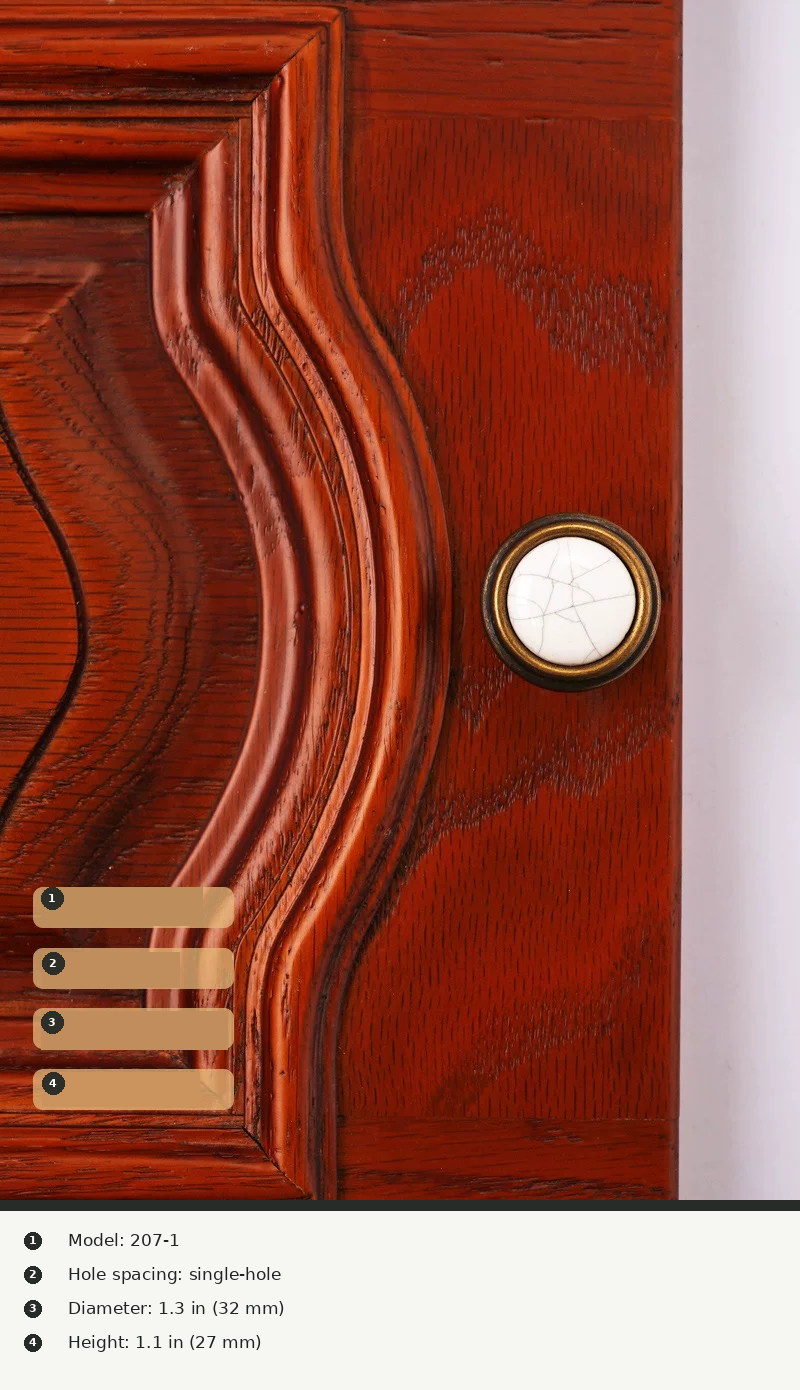 Antique-Style Ceramic Crackle Cabinet Handle - product view 21