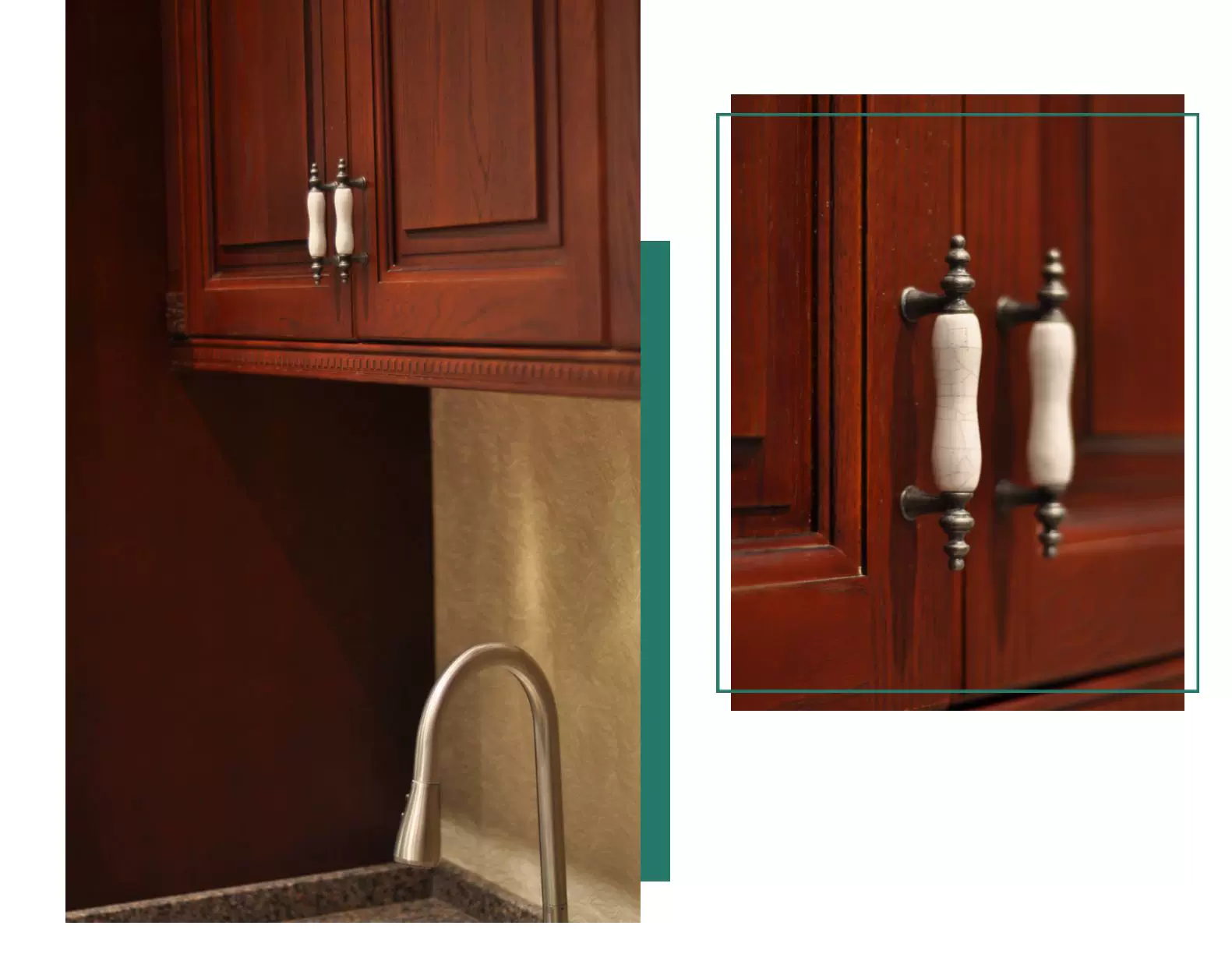 Antique-Style Ceramic Crackle Cabinet Handle - product view 11