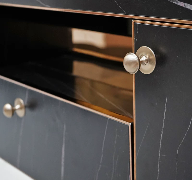 Champagne Color Round Single-Hole Round Knob