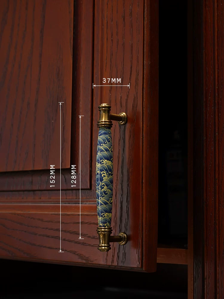 Ceramic and Solid Wood Cabinet Handle and Knob - product view 27