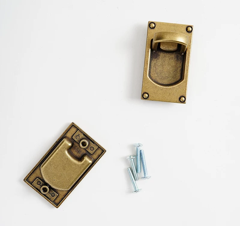 Vintage Brass Cabinet Door and Drawer Pull Handle, Concealed Mount, 2-Pack - product view 5