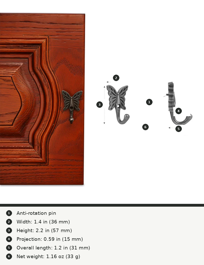Single Coat and Hat Hook - product view 26