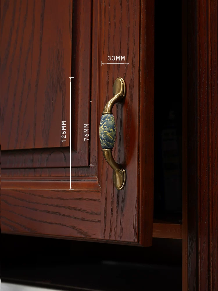 Ceramic and Solid Wood Cabinet Handle and Knob - product view 18