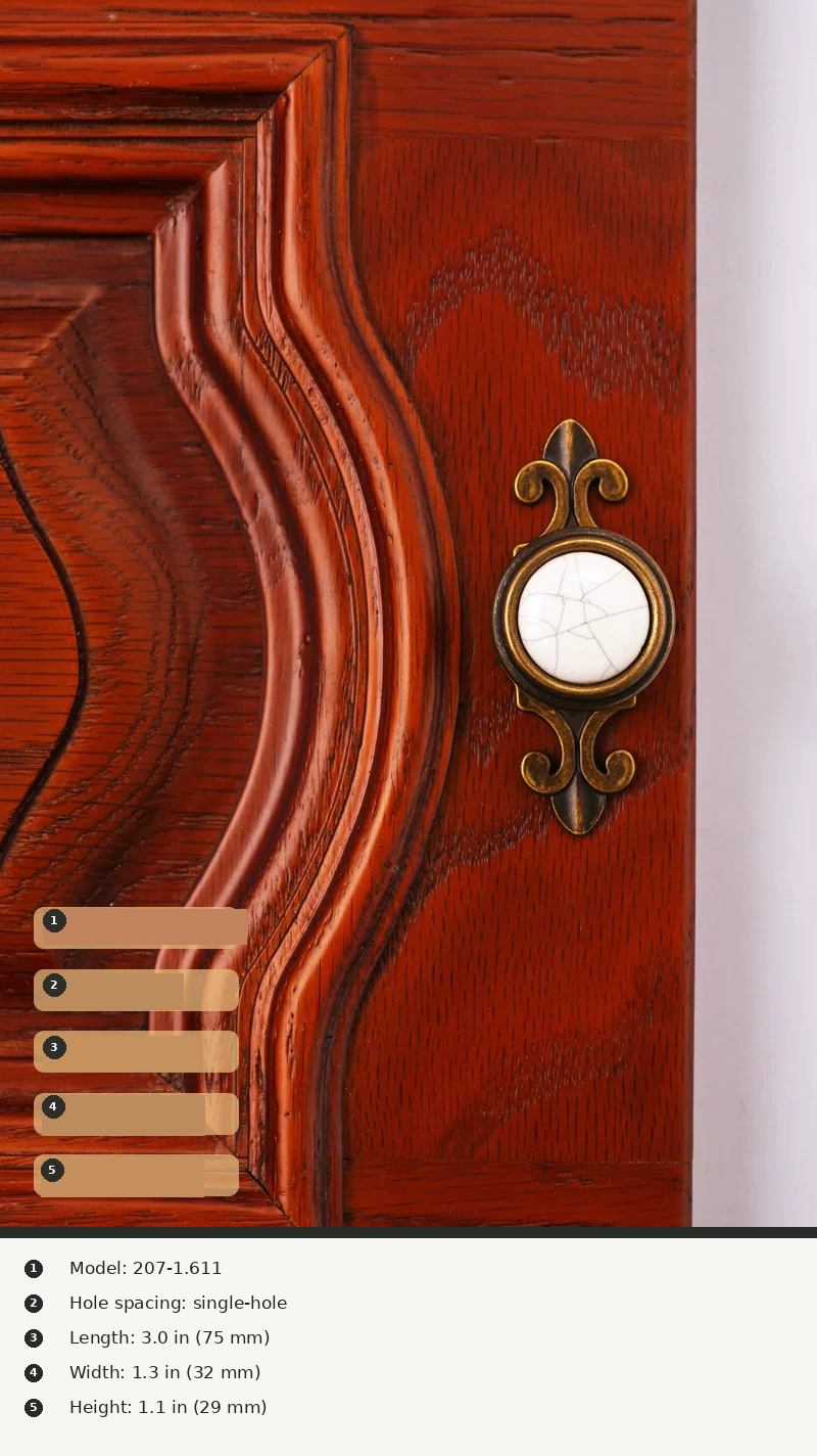 Antique-Style Ceramic Crackle Cabinet Handle - product view 17