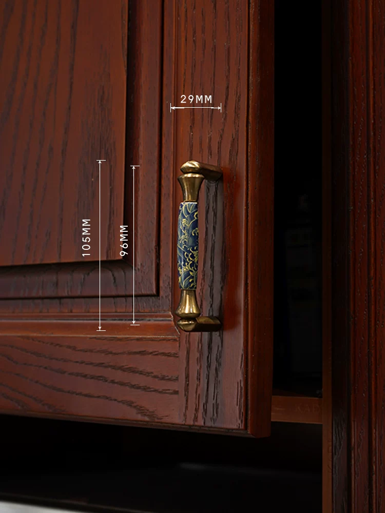 Ceramic and Solid Wood Cabinet Handle and Knob - product view 21